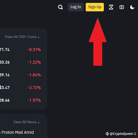 Binance sign up