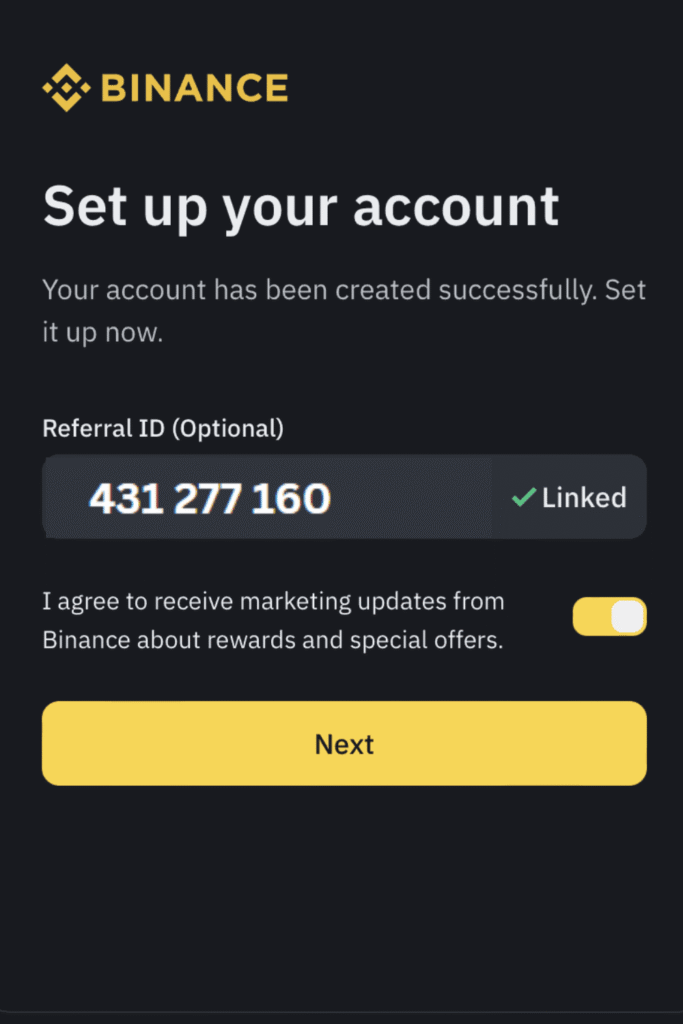 Binance referral id