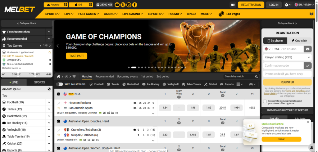 melbet kenya landing page