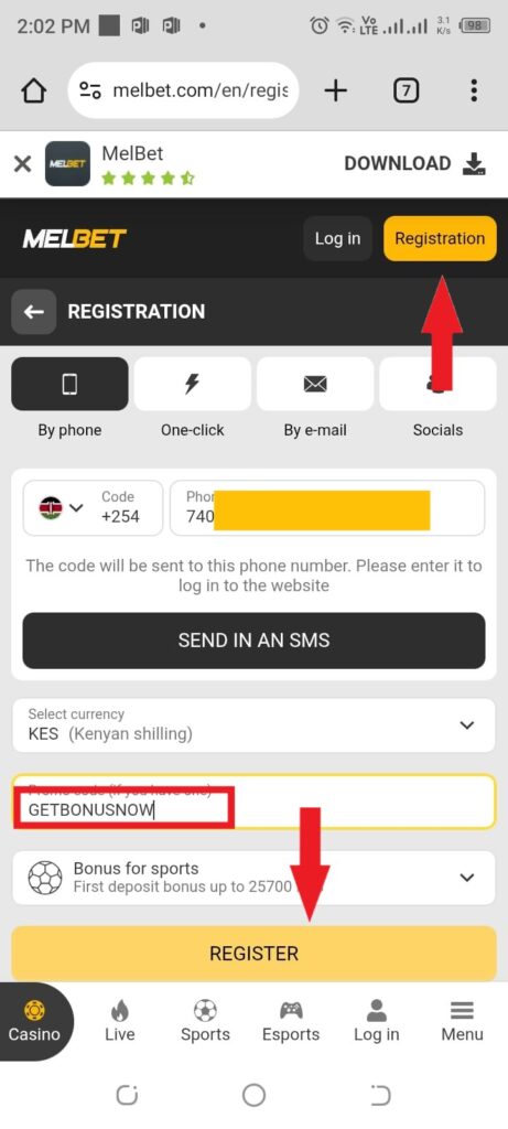 melbet registration kenya