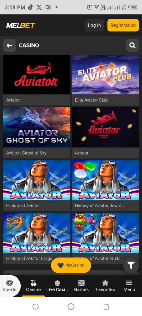 melbet casino aviator