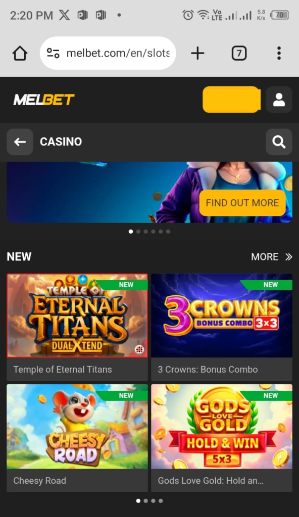 melbet casino games review