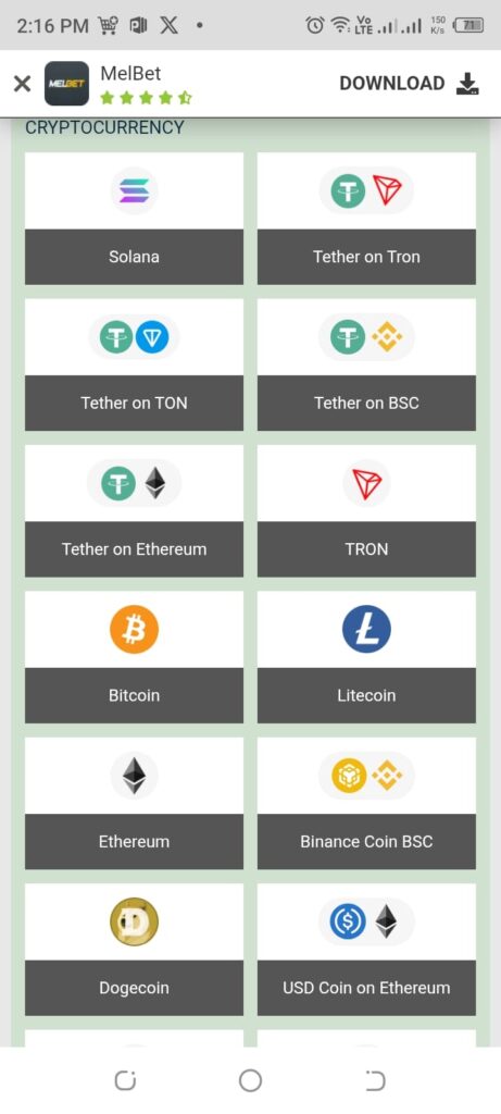 melbet review crypto payments